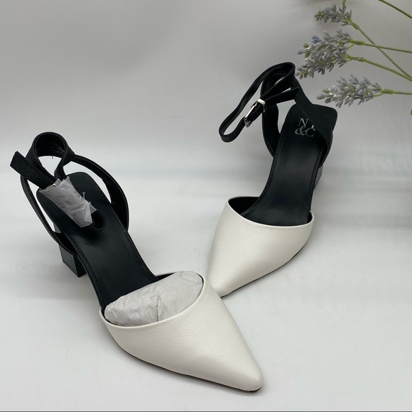 NY&Company Stacy two tones pointed toes ankle straps block heels size 8.5M - Picture 8 of 8